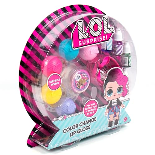 L.O.L. Surprise! DIY Color Change Lip Gloss Making Kit – Create 5 pH-Reactive Glosses with Flavors and Stickers