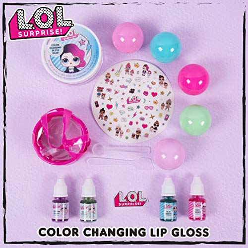 L.O.L. Surprise! DIY Color Change Lip Gloss Making Kit – Create 5 pH-Reactive Glosses with Flavors and Stickers