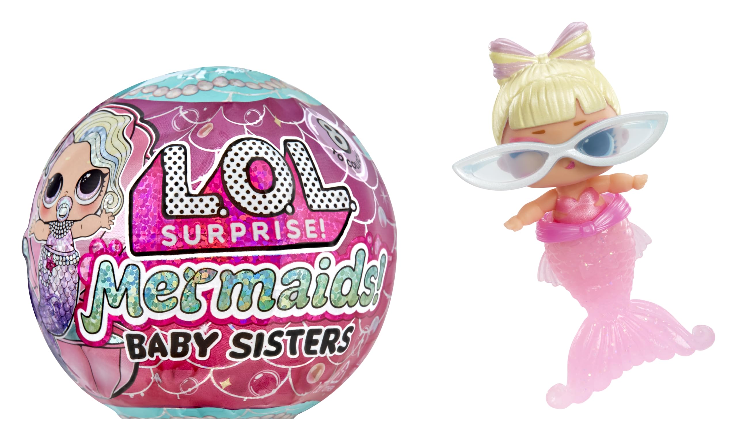 L.O.L. Surprise Mermaids Baby Sisters 8-Pack with Color-Change Tails and Accessories