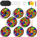 Lonfliness 32-Pack DIY Mandala Suncatcher Craft Kit – Stained Glass Effect Window Art for Home School Classroom