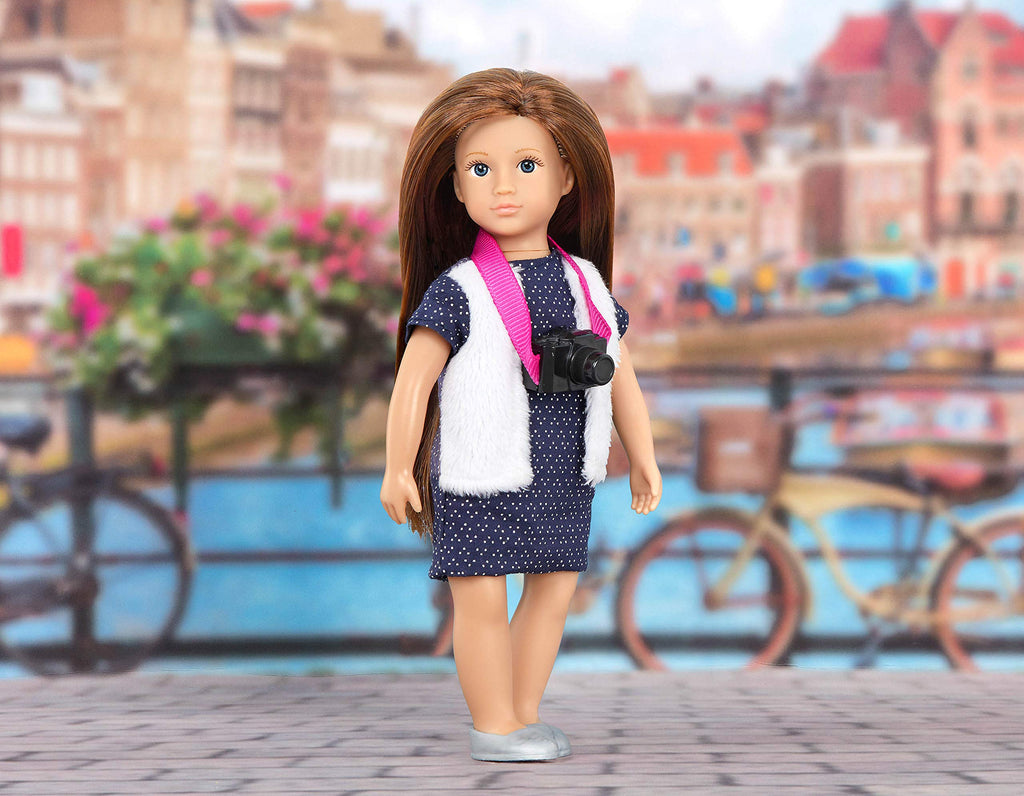 Lori Rosalie 6-Inch Mini Travel Doll with Dress, Shoes & Camera