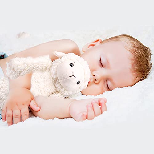 LotFancy 12-Inch Lamb Stuffed Animal - Soft Cuddly Plush with Eco-Friendly Filling, Safe for Kids