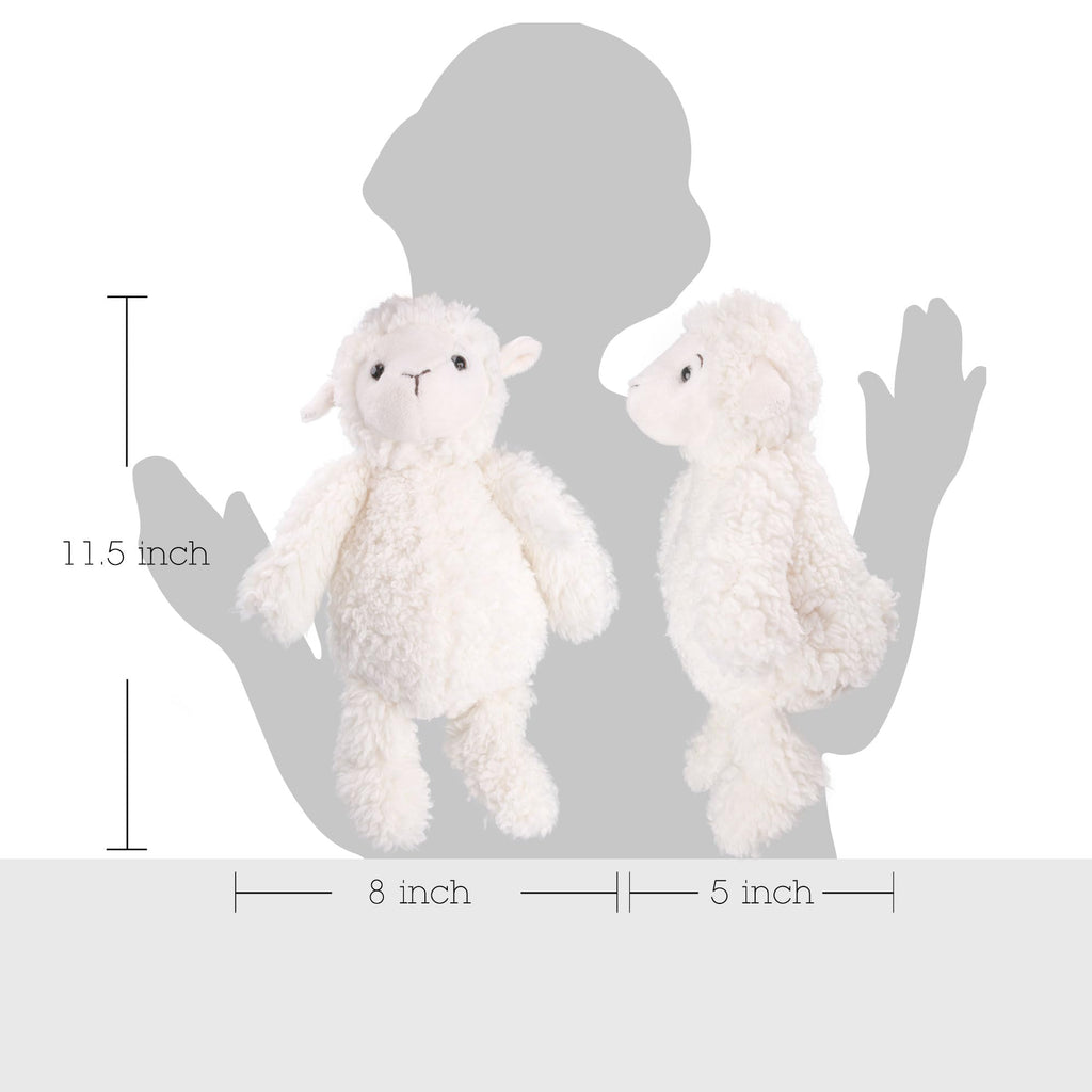 LotFancy 12-Inch Lamb Stuffed Animal - Soft Cuddly Plush with Eco-Friendly Filling, Safe for Kids