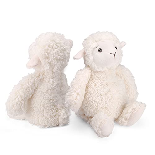 LotFancy 12-Inch Lamb Stuffed Animal - Soft Cuddly Plush with Eco-Friendly Filling, Safe for Kids