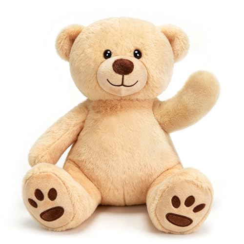 LotFancy 8-Inch Light Brown Teddy Bear – Soft Plush Stuffed Animal for Kids