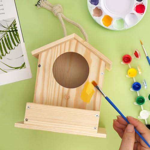 LotFancy DIY Birdhouse Kit – Build and Paint Your Own Wooden Bird House for Kids Ages 4+