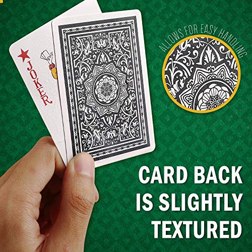 LotFancy Waterproof Playing Cards – 100% Plastic, 2 Decks (Red & Black), Poker Size, Standard Index, Washable PVC for Pool, Beach & Magic Tricks