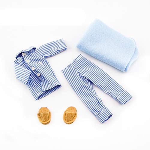 Lottie Pyjama Party Outfit Set for 7-Inch Dolls – Striped Pajamas, Slippers, and Blanket