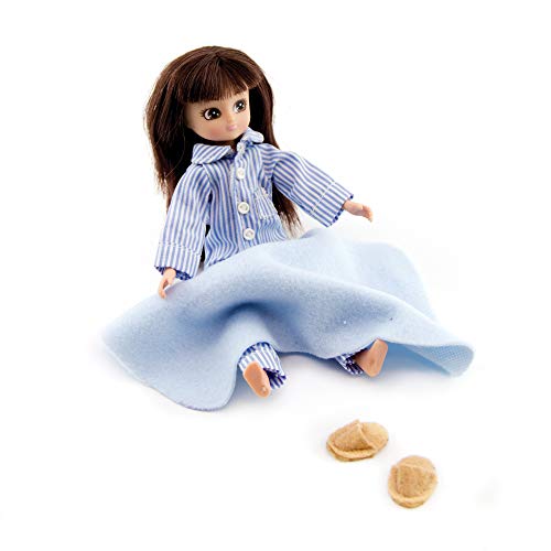 Lottie Pyjama Party Outfit Set for 7-Inch Dolls – Striped Pajamas, Slippers, and Blanket