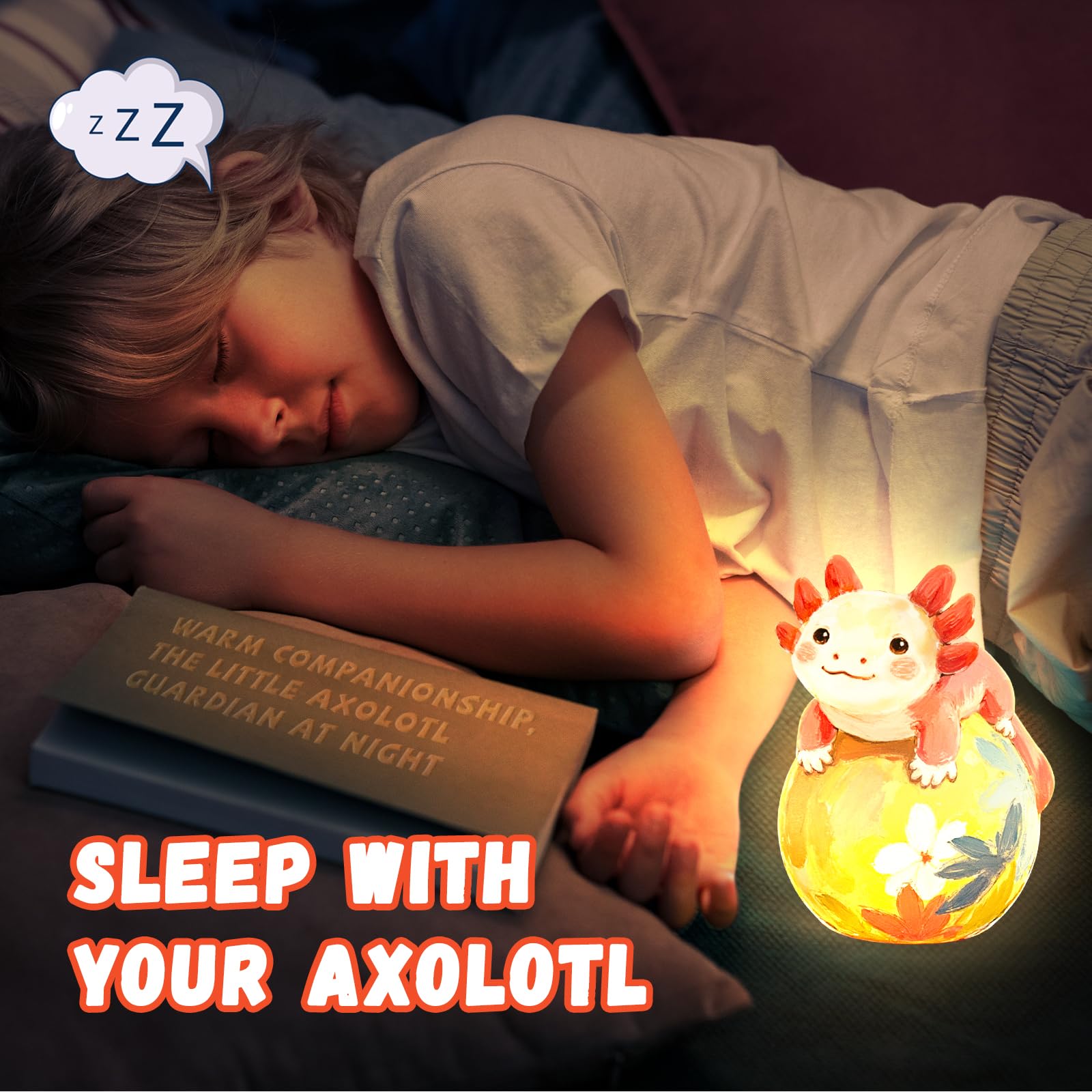 Loungelore Paint Your Own Axolotl Lamp Kit – DIY Tap Night Light for Kids