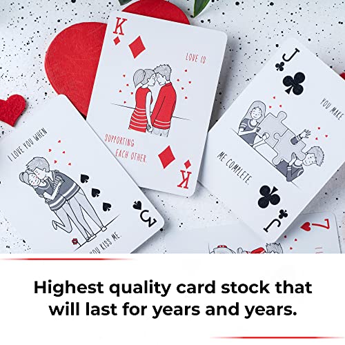 Love You Playing Cards, Red & Medieval Black Deck with Unique Hand Drawn Love Artwork