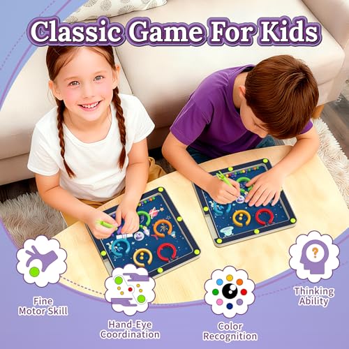 LOVELAND Magnetic Maze Toy Level 1 – Montessori Wooden Color & Number Maze for Toddlers 1-3