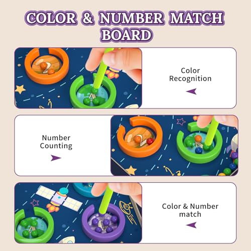 LOVELAND Magnetic Maze Toy Level 1 – Montessori Wooden Color & Number Maze for Toddlers 1-3