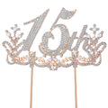 Lovelyshop Diamond Gold Cake Topper – 13cm Large Retro Design for 15th Birthday & Quinceañera