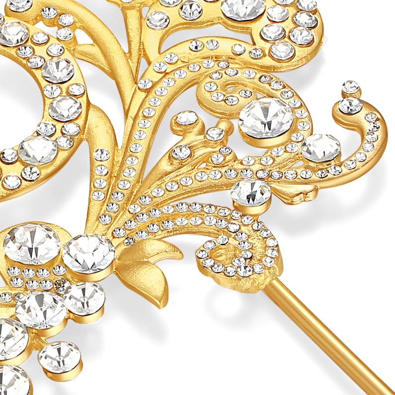 Lovelyshop Gold Wings Cake Topper with Crystals – Sweet 16 Decoration