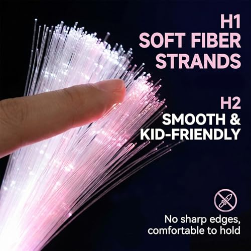 LovesTown 12-Piece LED Glow Sticks with 3 Light Modes, Fiber Optic Wands for Parties