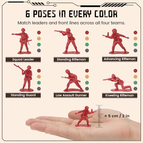 LovesTown 120PCS Army Men Set – 4 Colors Toy Soldiers for Battles, Dioramas & Party Games