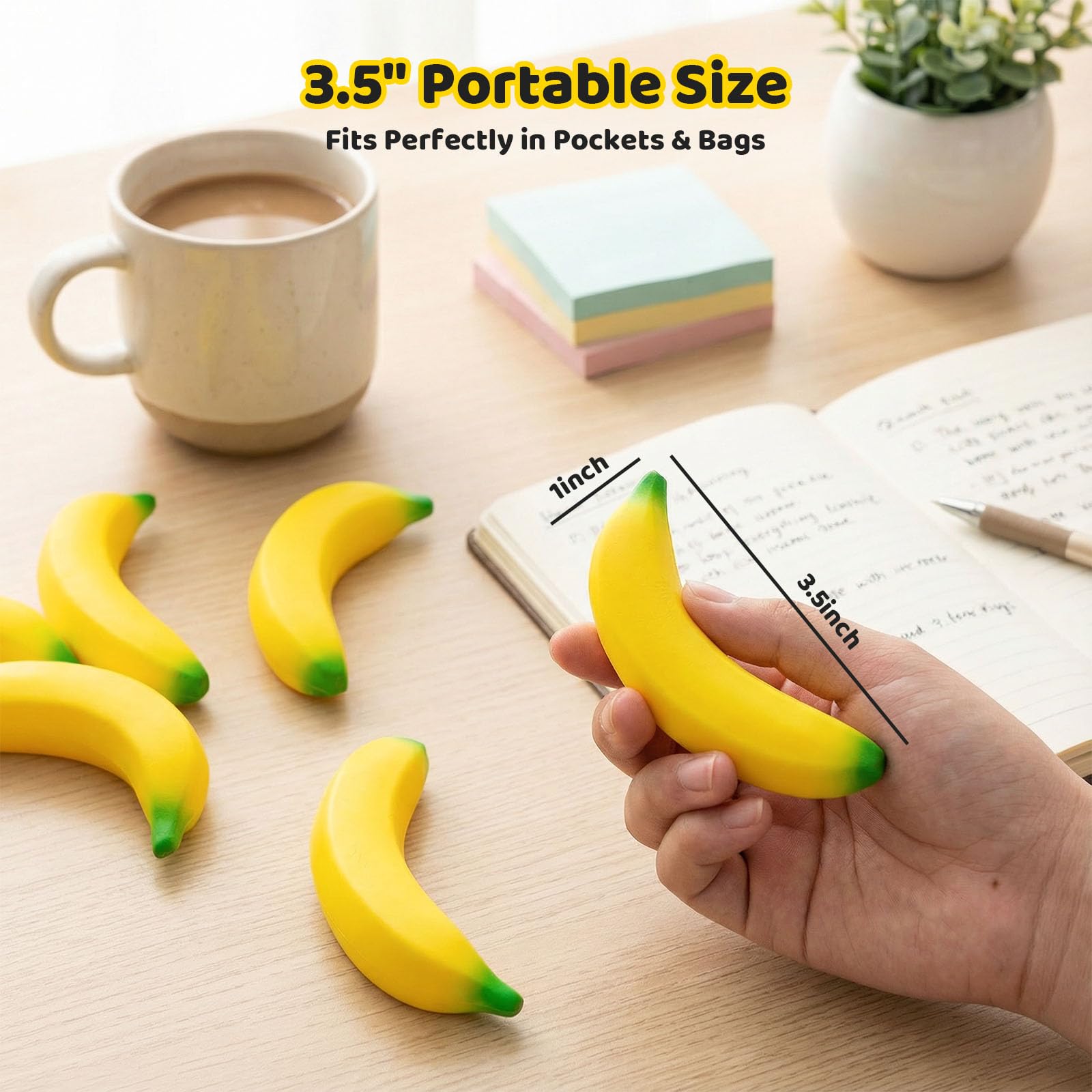 LovesTown 15 Pack Banana Stress Toys - Mini Fidget Squeeze Toys for Kids Party Favors, Classroom Prizes, Stocking Stuffers