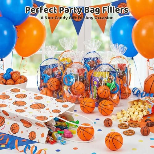 LovesTown 20 Pack Mini Basketball Stress Balls – 2.5 Inch Foam Squeeze Toys for Kids and Adults