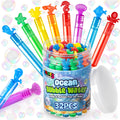 LovesTown 32-Pack Ocean Animal Bubbles Party Favors - Mini Bubble Wands for Kids, Under the Sea Theme, Classroom Prizes & Goodie Bag Stuffers