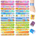 LovesTown 48 Christian Snap Bracelets Bulk Set for Kids - Bible Verse Slap Wristbands for Sunday School Prizes