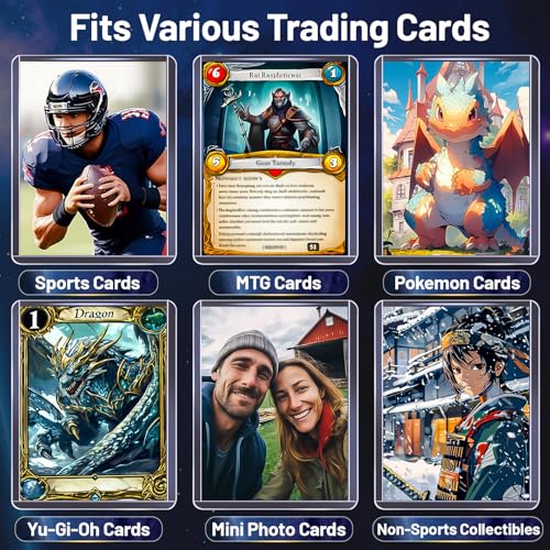 Lovfen 200 Pack Hard Plastic Card Sleeves – 100 Toploaders & 100 Penny Sleeves, 35PT Clear Protectors for Trading Cards, Sports, MTG, and More
