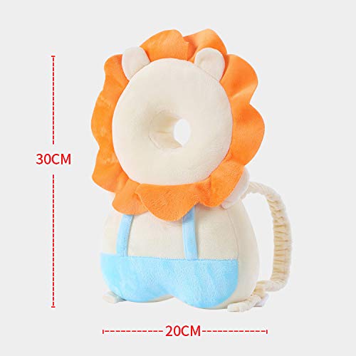 LOVOERNO Baby Walker Head Protector - Adjustable Toddler Head Backpack Cushion, White Lion