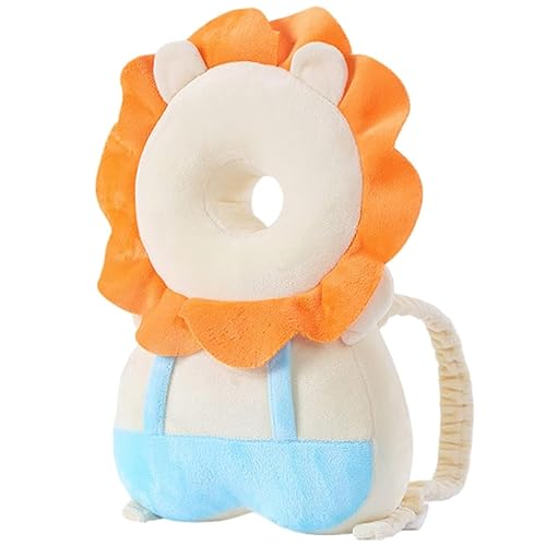 LOVOERNO Baby Walker Head Protector - Adjustable Toddler Head Backpack Cushion, White Lion
