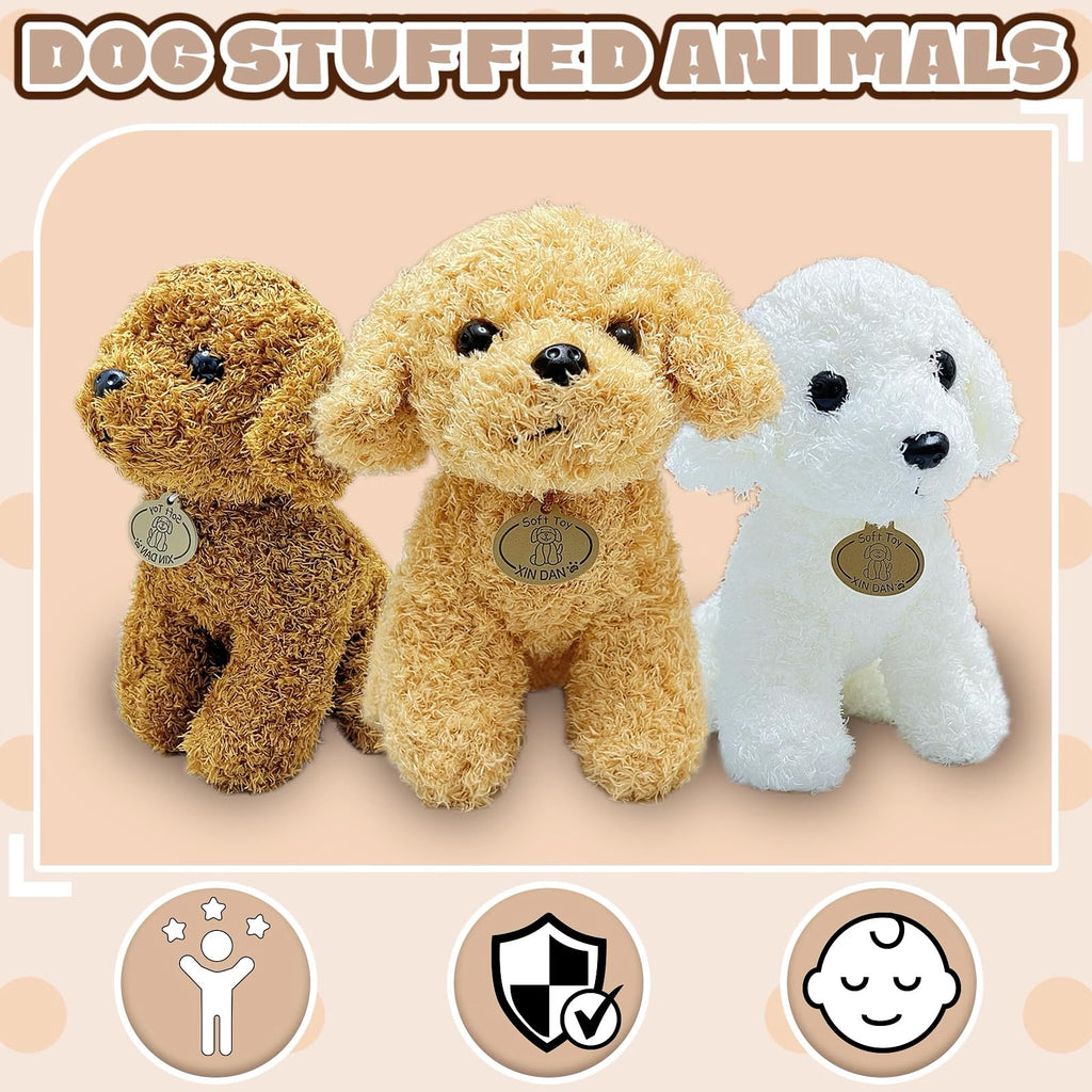 LoYuSenn 10-Inch Brown Teddy Dog Stuffed Animal - Soft Plush Puppy for Kids and Gifts