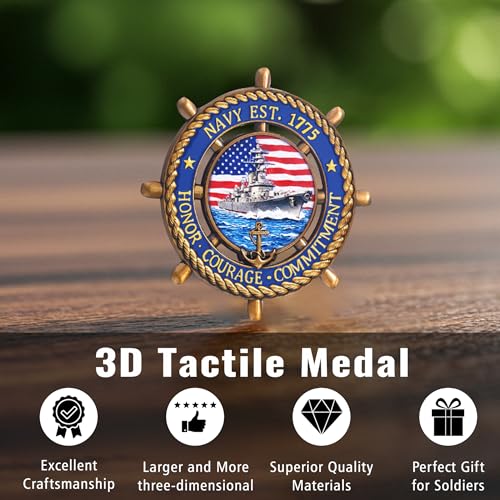 LParkin US Navy Challenge Coin 2.36" with Sailor's Creed – Double-Sided Collectible Military Gift