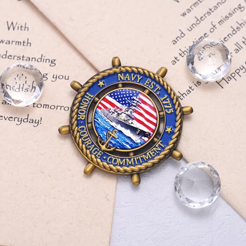 LParkin US Navy Challenge Coin 2.36" with Sailor's Creed – Double-Sided Collectible Military Gift