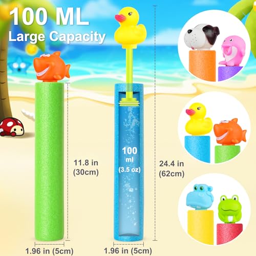 LQYoyz 6-Pack Water Guns - 40ft Range, Floating Blasters for Kids Ages 3-12, Summer Pool Beach Toy