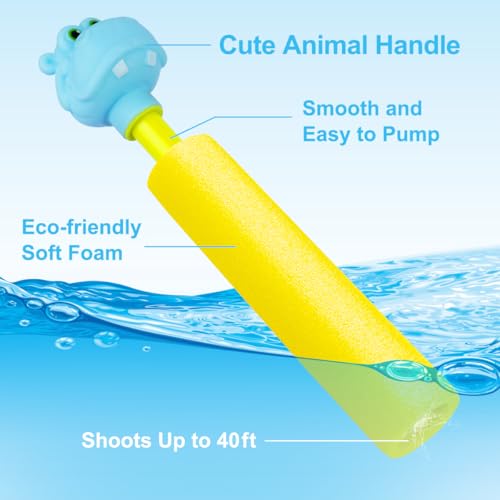LQYoyz 6-Pack Water Guns - 40ft Range, Floating Blasters for Kids Ages 3-12, Summer Pool Beach Toy