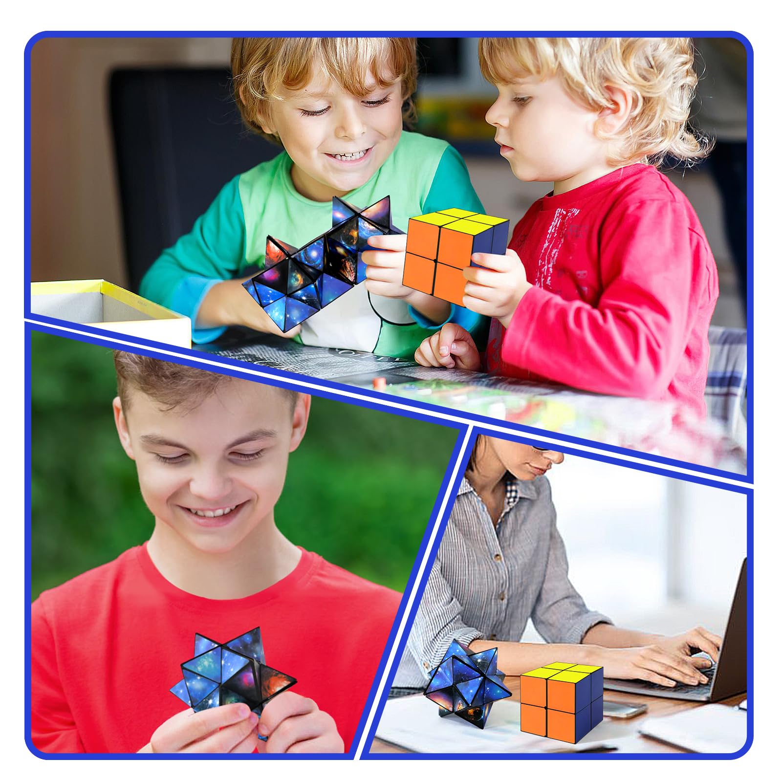 Luaxkpi 2-in-1 Infinity Cube Fidget Toy - Magic Cube for Kids Ages 6-12, Stress Relief Travel Toy