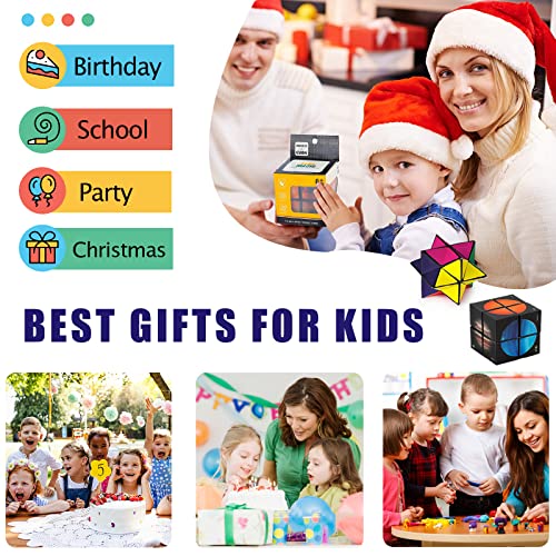 Luaxkpi 2-in-1 Magic Cube Fidget Toy – Educational Toy for Boys Girls Ages 7-12, Space Planet Design
