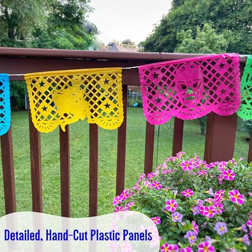 Lucha Libre Party Decorations – Plastic Papel Picado Banners (2 Pack, 10 Flags Each) by TexMex Fun Stuff