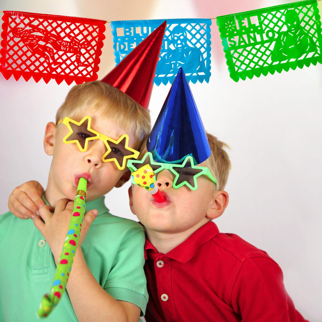 Lucha Libre Party Decorations – Plastic Papel Picado Banners (2 Pack, 10 Flags Each) by TexMex Fun Stuff