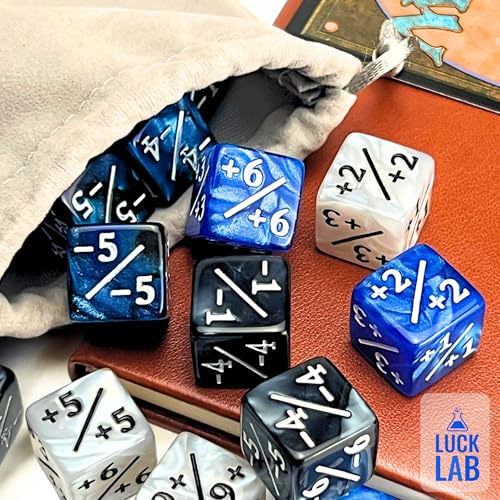 Luck Lab 48-Piece MTG Life Counter Dice Set - Pearl Spindown Counters for Magic: The Gathering with Two Bags