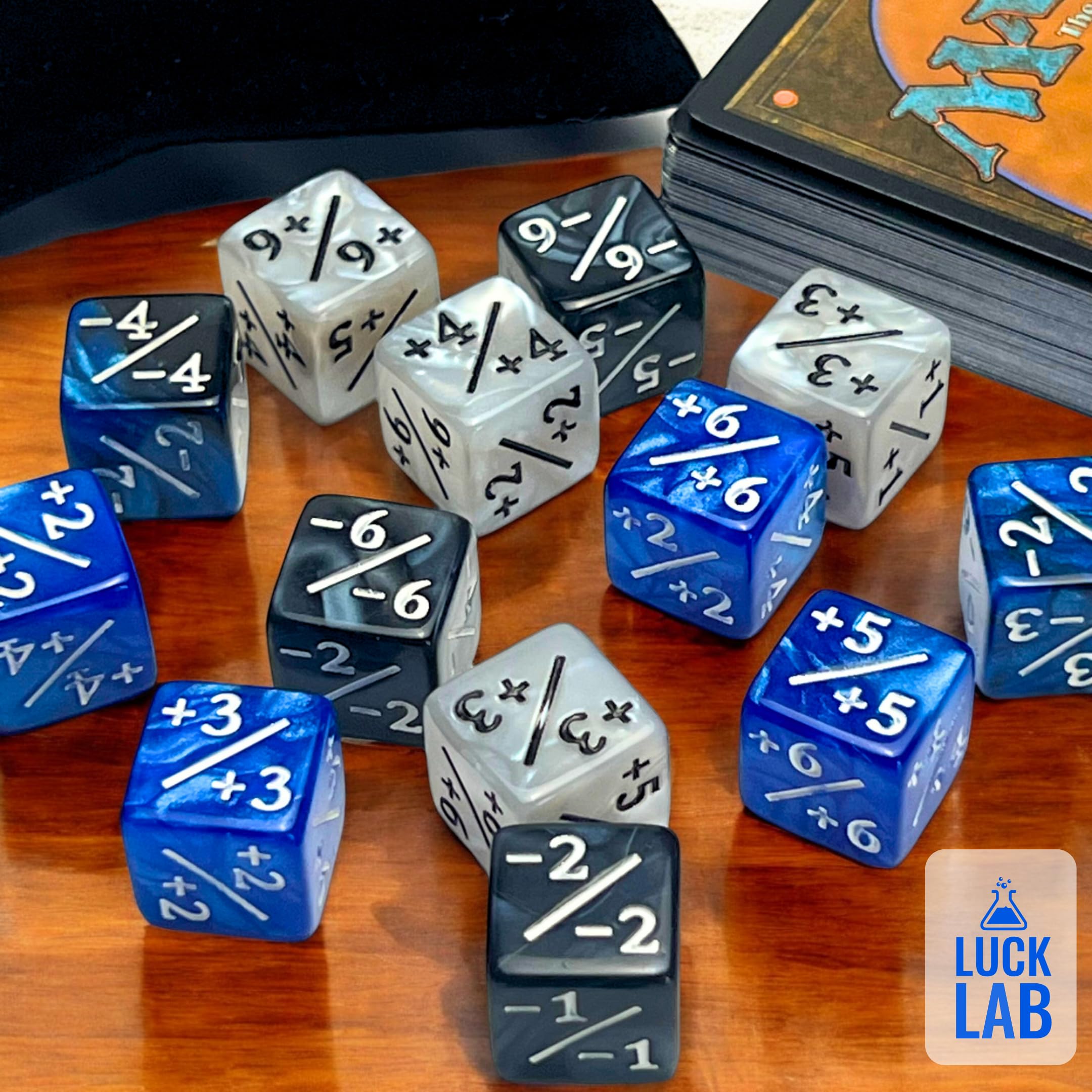 Luck Lab 48-Piece MTG Life Counter Dice Set - Pearl Spindown Counters for Magic: The Gathering with Two Bags