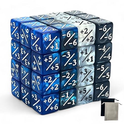 Luck Lab 48-Piece MTG Life Counter Dice Set - Pearl Spindown Counters for Magic: The Gathering with Two Bags