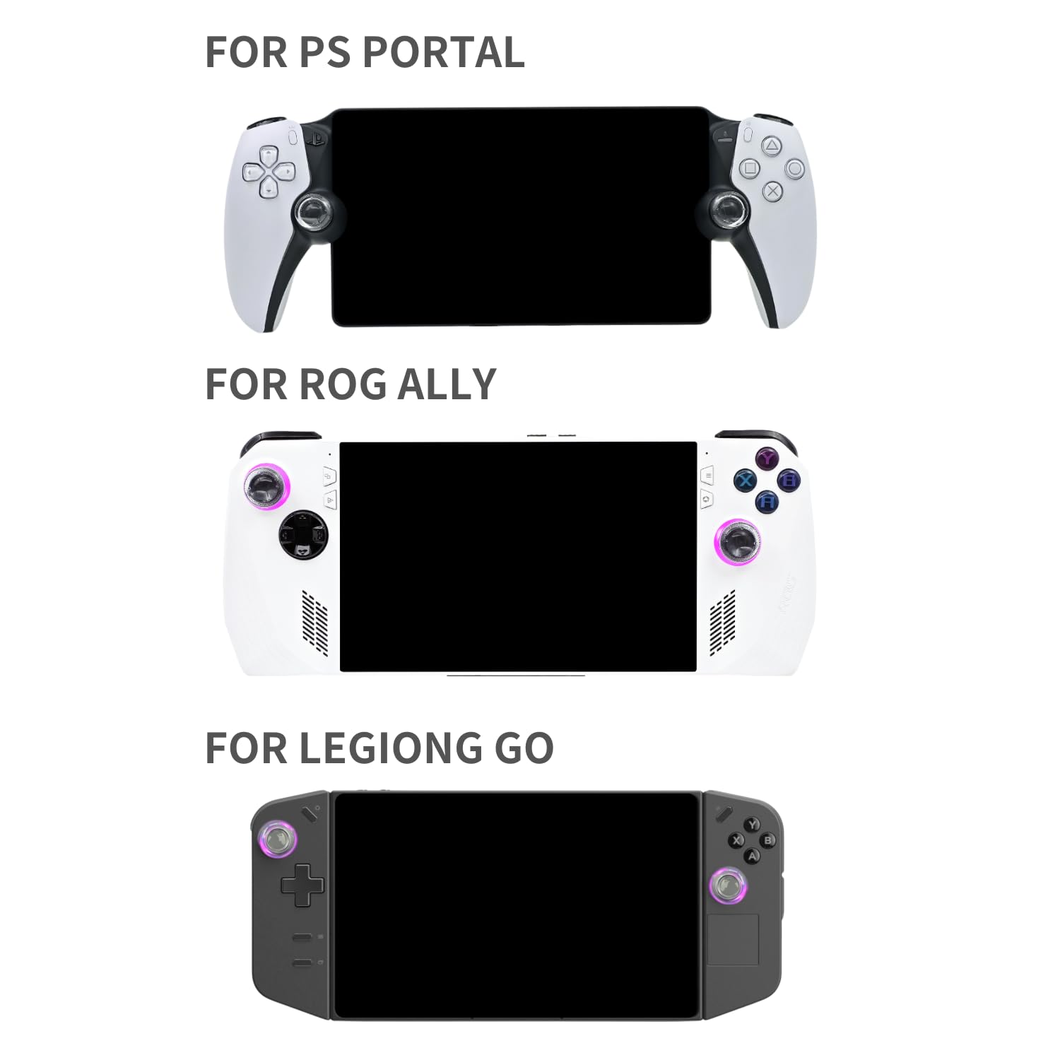 Luck&Link Transparent Thumb Grips for PS Portal, ROG Ally, and Legion Go