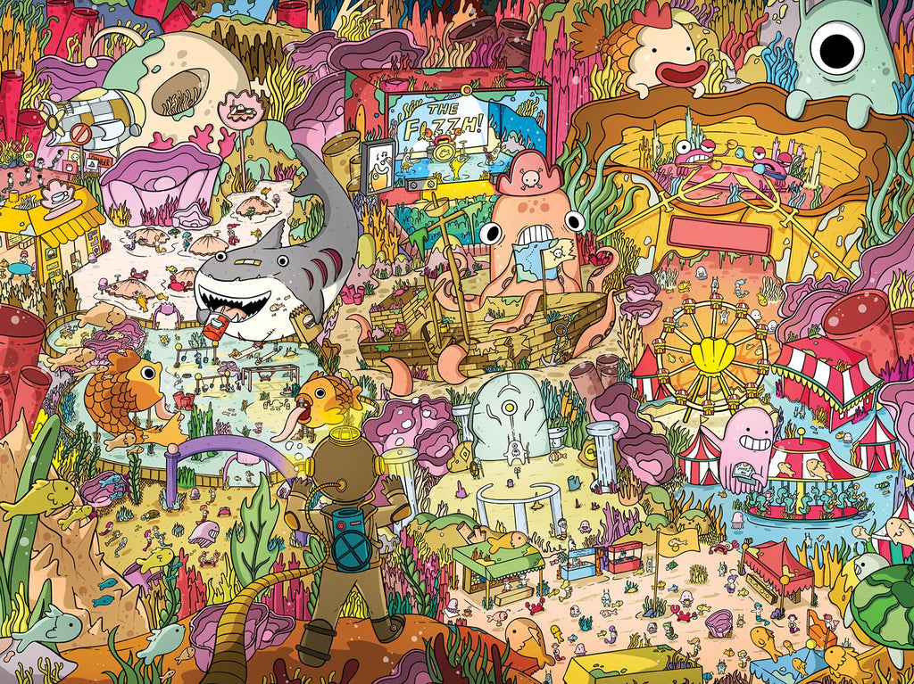 Lucky Puzzles Giggles Under The Sea 500-Piece Jigsaw Puzzle – Colorful Underwater Scene