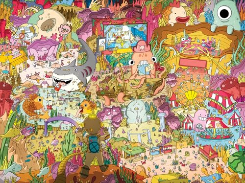 Lucky Puzzles Giggles Under The Sea 500-Piece Jigsaw Puzzle – Colorful Underwater Scene