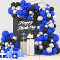 LUDEOU Blue Black Silver Balloon Garland Arch Kit – 118 Pieces for Gaming, Space, and Birthday Parties