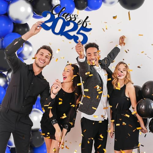 LUDEOU Blue Black Silver Balloon Garland Arch Kit – 118 Pieces for Gaming, Space, and Birthday Parties