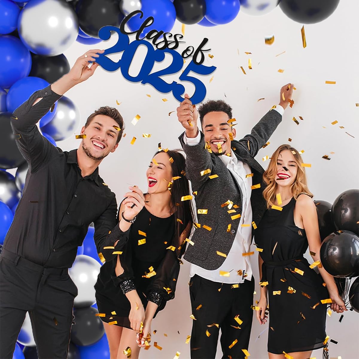 LUDEOU Blue Black Silver Balloon Garland Arch Kit – 118 Pieces for Gaming, Space, and Birthday Parties