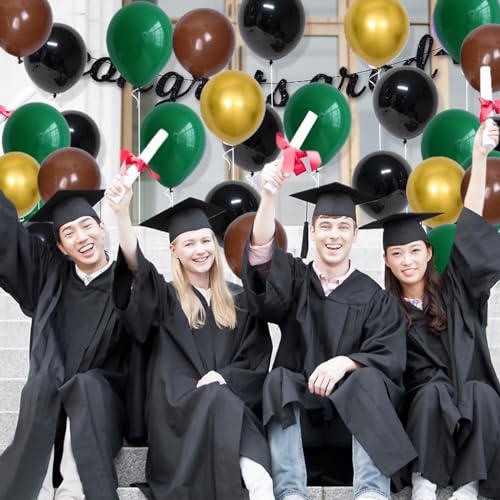 LUDEOU Dark Green Black Gold Balloon Arch Kit – 116-Piece Set for Football, Safari, Camo, or Video Game Parties