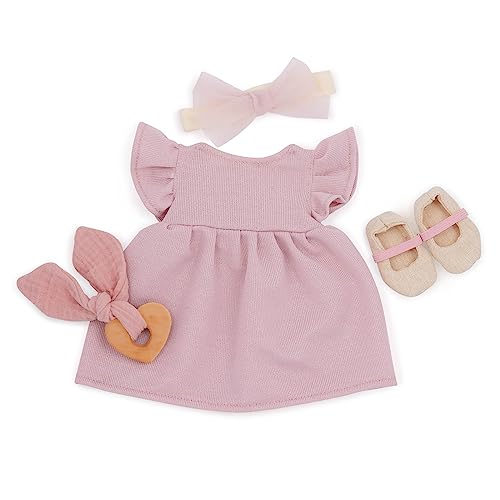 LullaBaby 14-Inch Baby Doll Outfit: Pink Dress, Headband, Teether & Shoes