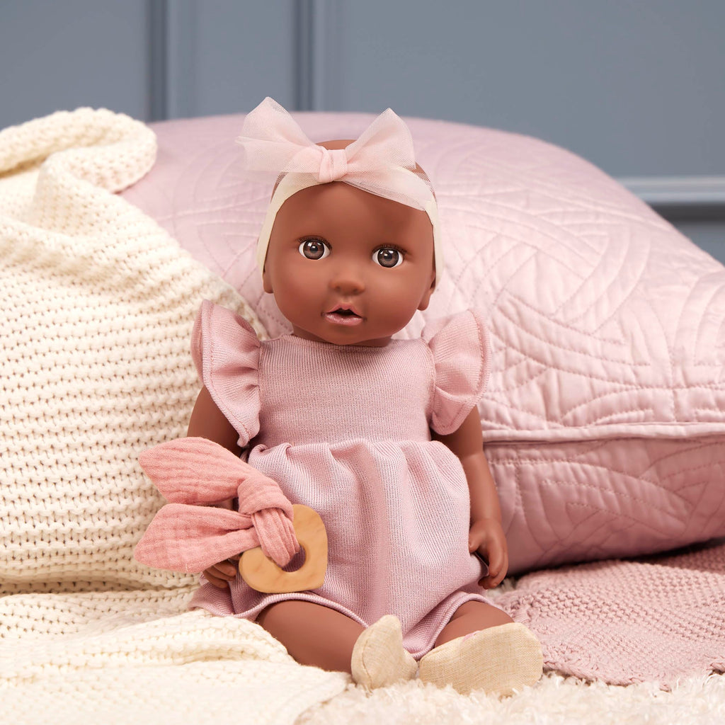 LullaBaby 14-Inch Baby Doll Outfit: Pink Dress, Headband, Teether & Shoes