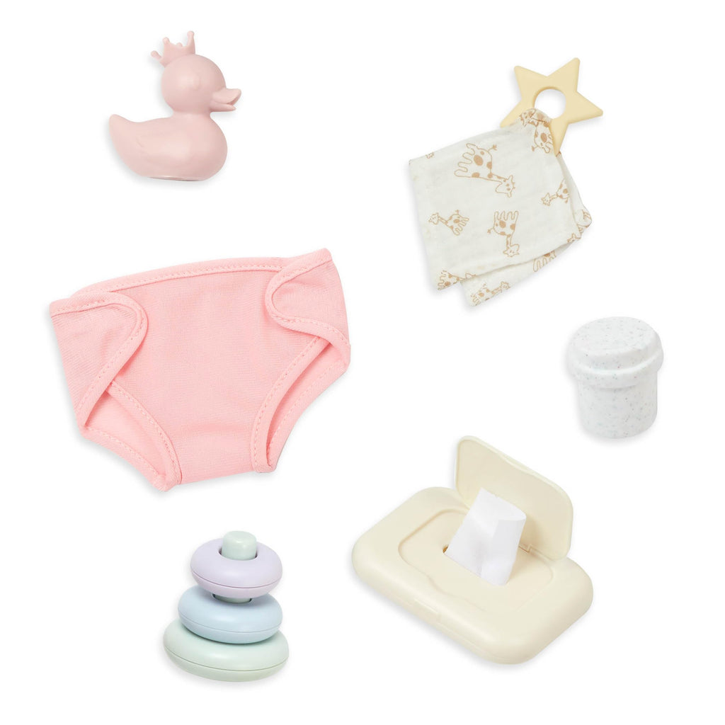 LullaBaby 9-Piece Changing Set – Baby Doll Accessories for Nurturing Pretend Play, Ages 2+